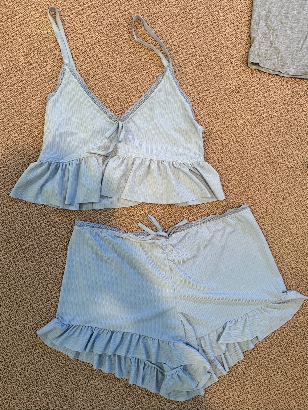 Light Blue Ruffle Cami & Short Sleep Set - Women's Intimates